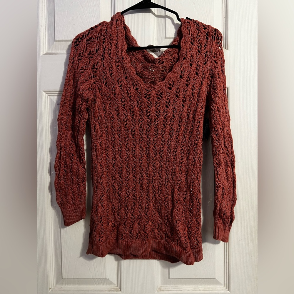 Burt orange hole sweater